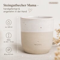 Mama Kaffeebecher 320ml Beige Creme - Steingutbecher handgefertigt