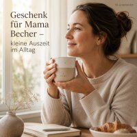 Mama Kaffeebecher 320ml Beige Creme - Steingutbecher handgefertigt