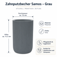 Zahnputzbecher Samos - Grau