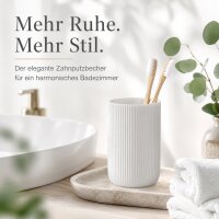 Zahnputzbecher Samos 7,5 x 11,7 cm - Weiß