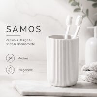 Zahnputzbecher Samos 7,5 x 11,7 cm - Weiß