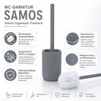 WC-Garnitur Samos Toilettenbürstenhalter - Grau