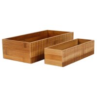 Küchen Organizer Set aus Bambus 2tlg Natur honigbraun Regalbox Küche