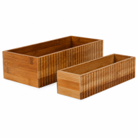 Küchen Organizer Set aus Bambus 2tlg Natur honigbraun Regalbox Küche