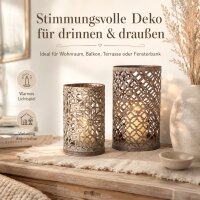 Boltze Windlicht Christina 2er-Set Grau Shabby-Look
