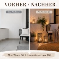 Boltze Windlicht Christina 2er-Set Grau Shabby-Look