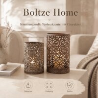 Boltze Windlicht Christina 2er-Set Grau Shabby-Look