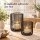 Windlicht schwarz 2er Set 12x14 15x20 matt Metall Glas rund
