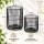 Windlicht schwarz 2er Set 12x14 15x20 matt Metall Glas rund