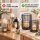 Windlicht schwarz 2er Set 12x14 15x20 matt Metall Glas rund