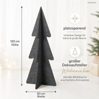 Deko Baum modern 50x120cm Grau Dunkelgrau Textil Weihnachten