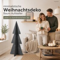 Deko Baum modern 50x120cm Grau Dunkelgrau Textil Weihnachten