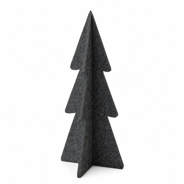 Deko Baum grau 35x79cm Grau Dunkelgrau Polyester Winterdeko