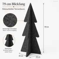 Deko Baum grau 35x79cm Grau Dunkelgrau Polyester Winterdeko