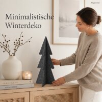 Deko Baum grau 35x79cm Grau Dunkelgrau Polyester Winterdeko