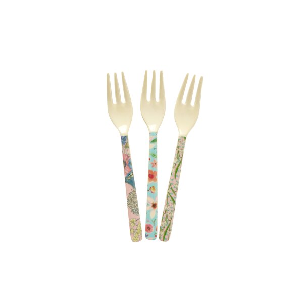 Rice Melamin Kuchengabel - Flower Prints - 3er-SET