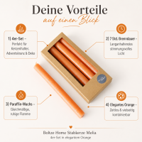 Boltze Home Stabkerze Melia 4er-SET - Orange