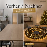 LED Adventskranz schwarz 32x32x9cm Metallkranz warmweiß für outdoor