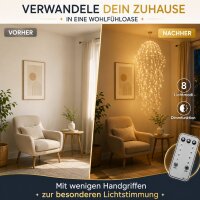LED Hängedeko 20x20x12cm Goldfarben warmweiß Metall Quallenform
