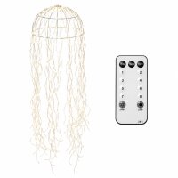Hängende LED Lichterkette Qualle 45x45cm Weiß - Goldfarben Metall