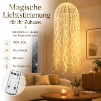 Hängende LED Lichterkette Qualle 45x45cm Weiß - Goldfarben Metall
