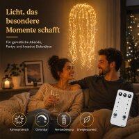 Hängende LED Lichterkette Qualle 45x45cm Weiß - Goldfarben Metall