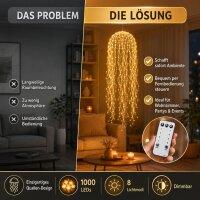 Hängende LED Lichterkette Qualle 45x45cm Weiß - Goldfarben Metall