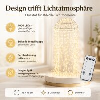 Hängende LED Lichterkette Qualle 45x45cm Weiß - Goldfarben Metall