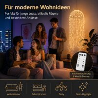 Hängende LED Lichterkette Qualle 45x45cm Weiß - Goldfarben Metall