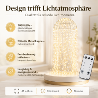 Lichterkette Qualle mit LED-Strängen - 1000 LEDs 45 x 45 cm
