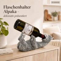Flaschenhalter Alpaka 10cm 30cm Silber Silberfarben Tiermotiv Weinflasche