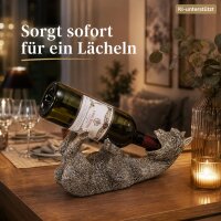 Flaschenhalter Alpaka 10cm 30cm Silber Silberfarben Tiermotiv Weinflasche