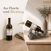 Flaschenhalter Alpaka 10cm 30cm Silber Silberfarben Tiermotiv Weinflasche