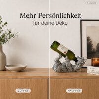 Flaschenhalter Alpaka 10cm 30cm Silber Silberfarben Tiermotiv Weinflasche