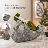 Flaschenhalter Alpaka 10cm 30cm Silber Silberfarben Tiermotiv Weinflasche