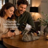 Flaschenhalter Alpaka 10cm 30cm Silber Silberfarben Tiermotiv Weinflasche