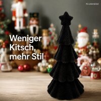 Deko Tanne schwarz 18,5cm - Kunststoff mit Samtoptik Weihnachtsdeko