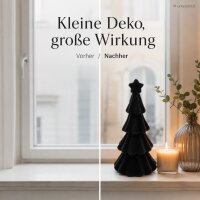 Deko Tanne schwarz 18,5cm - Kunststoff mit Samtoptik Weihnachtsdeko