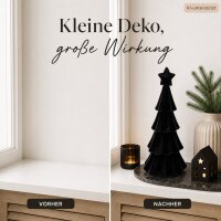 Schwarze Deko Tanne 13x13x30cm - Samt Kunststoffbaum für Weihnachten