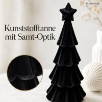 Schwarze Deko Tanne 13x13x30cm - Samt Kunststoffbaum für Weihnachten