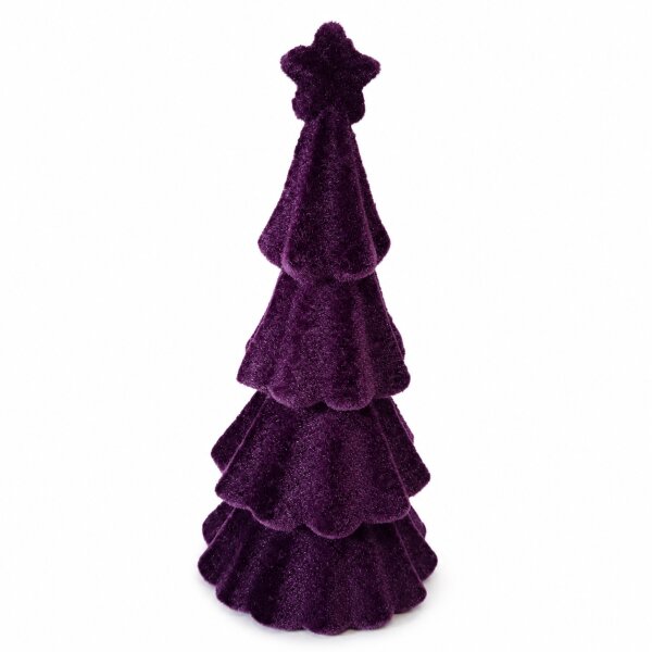 Deko Baum lila 8,5x18,5cm - Samt Kunststofftanne Weihnachten