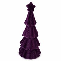 Deko Baum lila 8,5x18,5cm - Samt Kunststofftanne Weihnachten