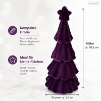 Deko Baum lila 8,5x18,5cm - Samt Kunststofftanne Weihnachten