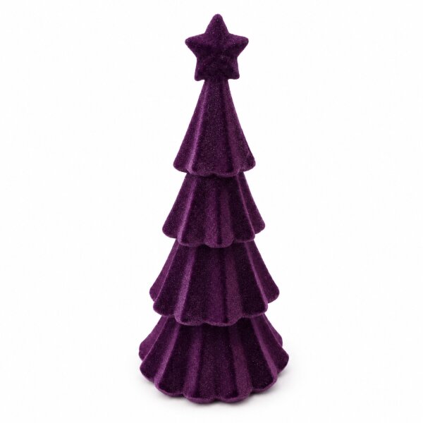 Kunststofftanne 13x30cm Lila - Samt Tanne für Tischdeko Weihnachten