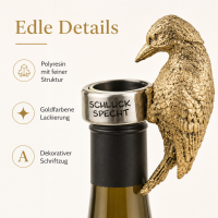 Flaschenring Specht Gold - Schluckspecht