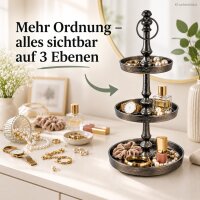 Aluminium Etagere 16x16x41cm Schwarz Anthrazit für Deko Gebäck