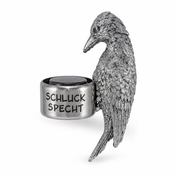 Flaschenring Specht Silber - Schluckspecht