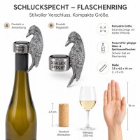 Flaschenring Specht Silber - Schluckspecht