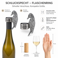 Flaschenring Specht Silber - Schluckspecht