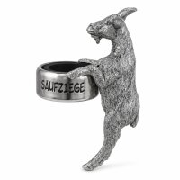 Flaschenring Ziege Silber - Saufziege